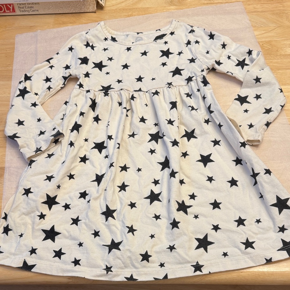Wonder Nation Black and White Star Dress, clean 5T